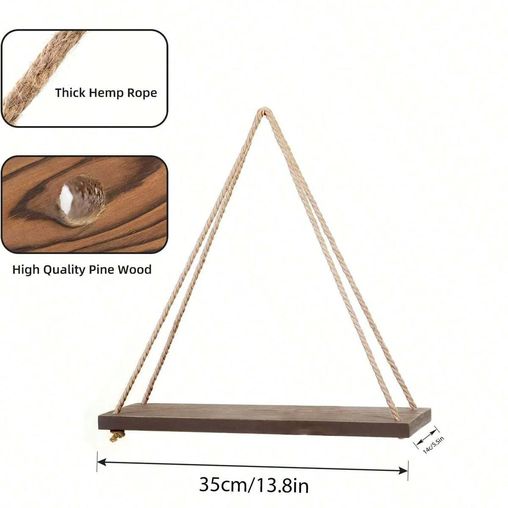 Boho Oval Beige Floating Wall Shelf