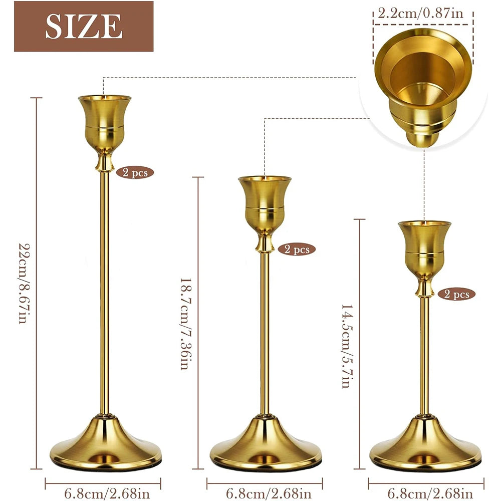 Vintage Brass Candlestick (Set of 6)