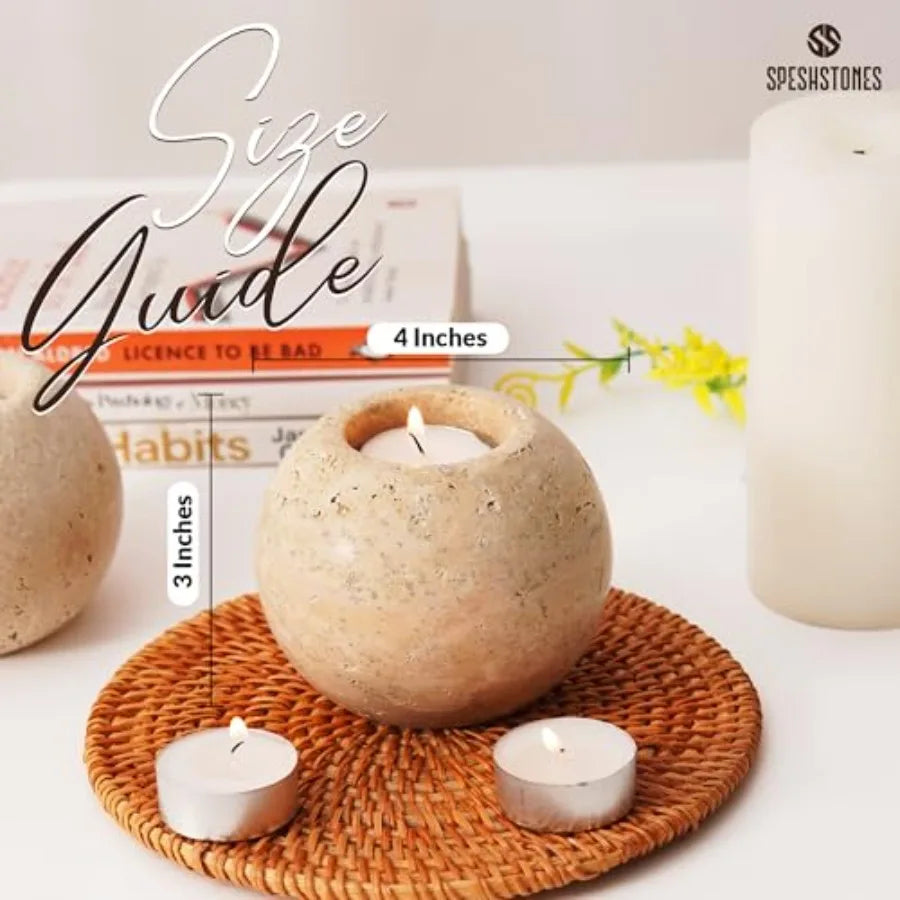 Travertine Tealight Holder (Set)