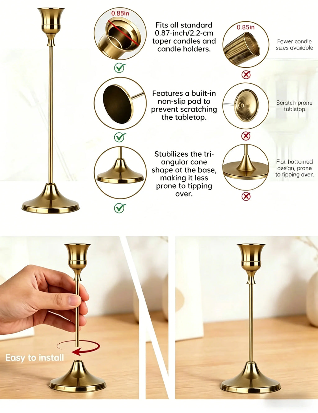 Brass Candlestick (36-Piece Set)