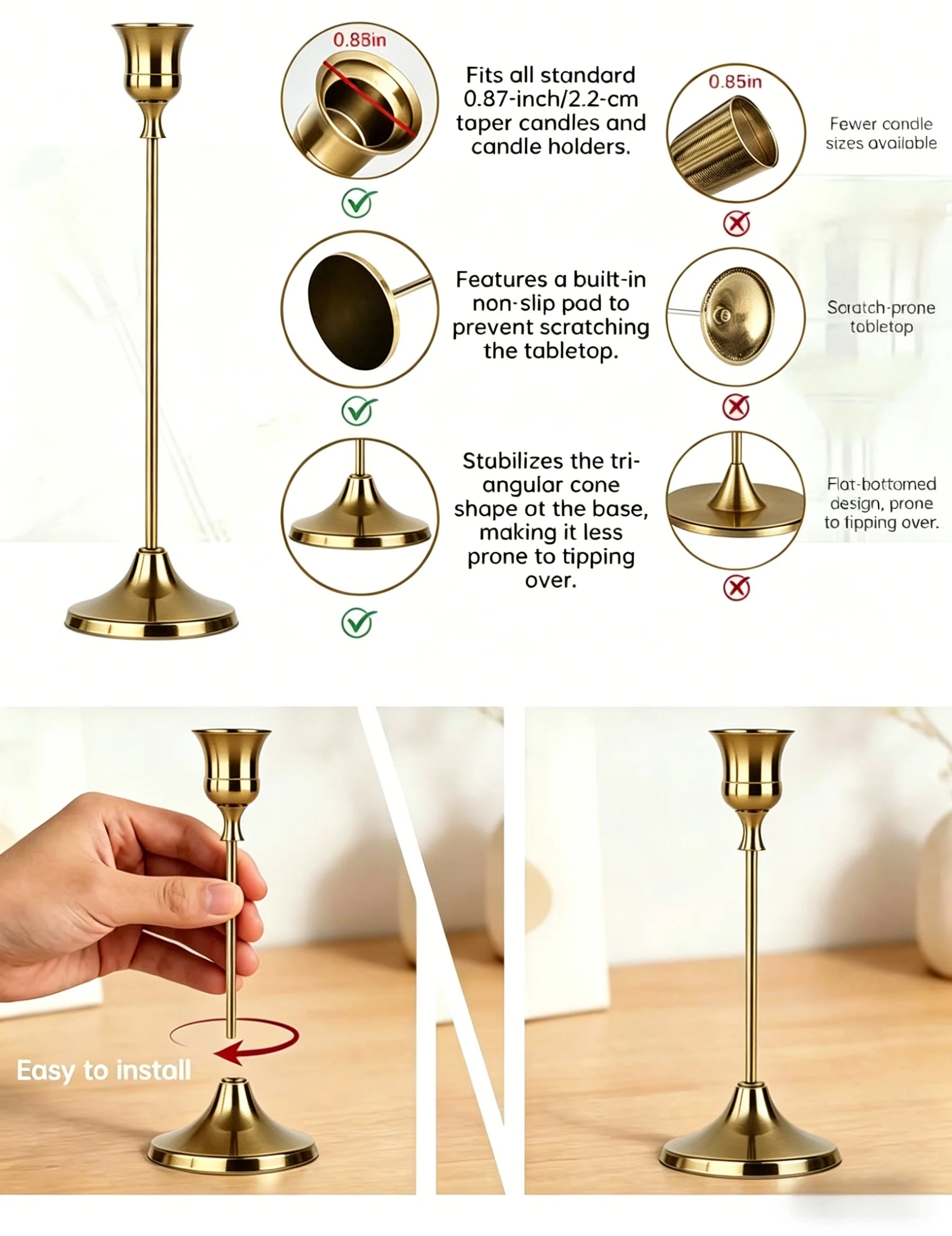 Brass Candlestick (36-Piece Set)