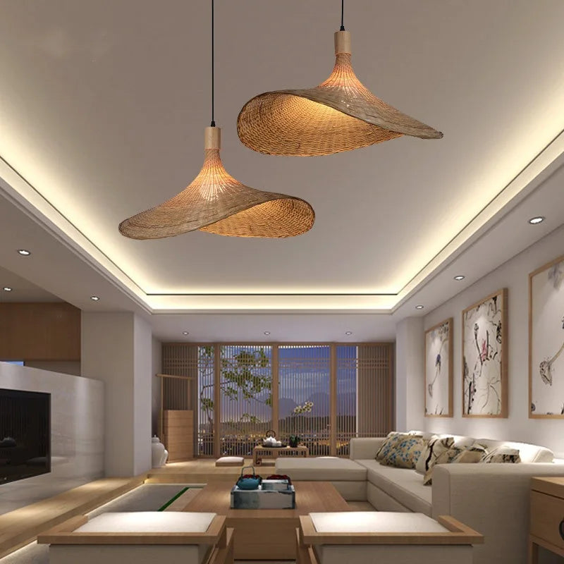 Retro Rattan Pendant Chandelier