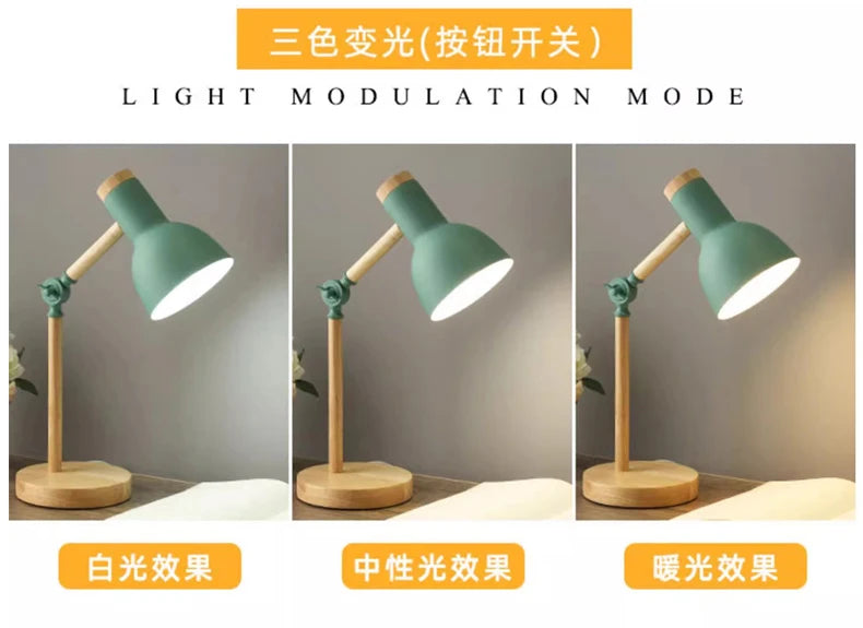 Nordic Wood Bedside Lamp