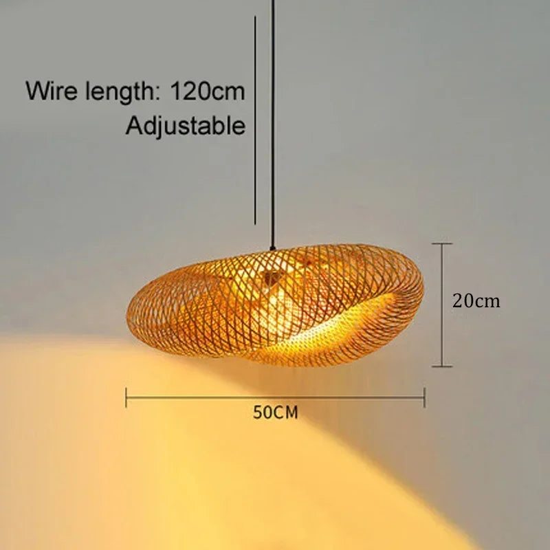 Retro Rattan Pendant Chandelier