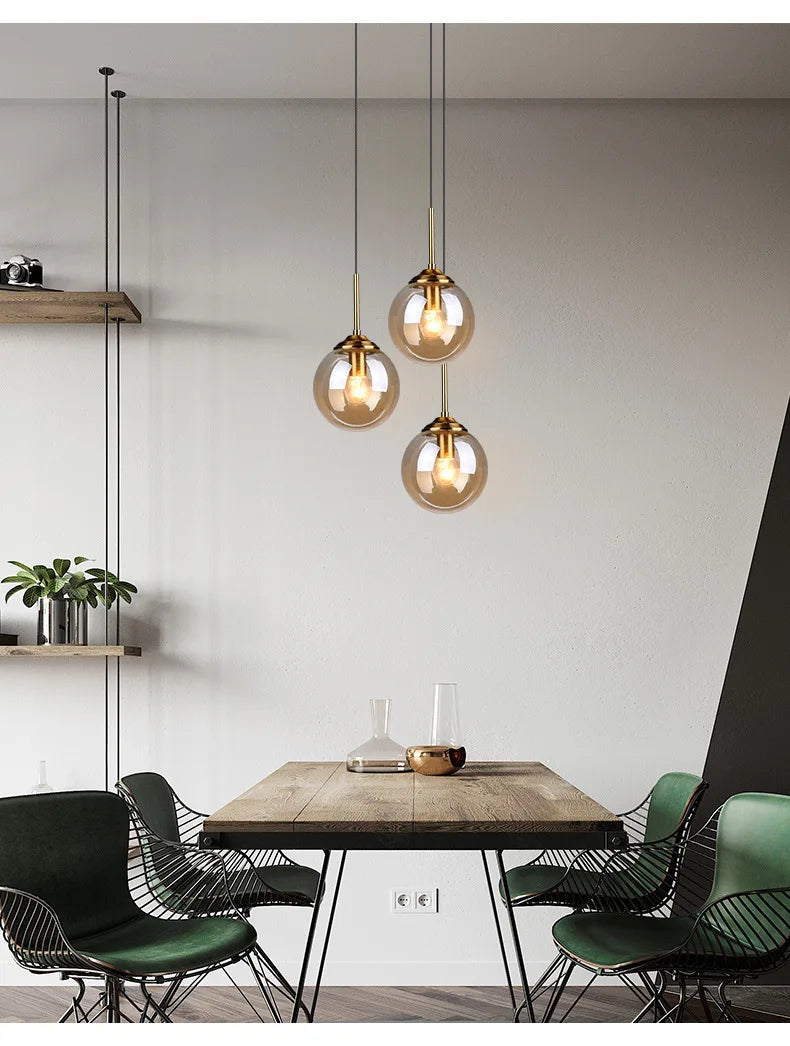 Modern Metal & Glass Chandelier