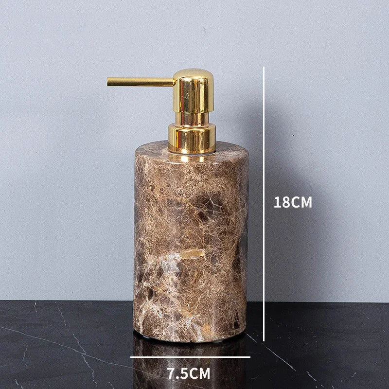 Dark Brown Marble Bath Set