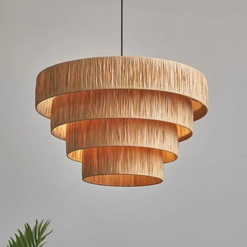 Wabi-Sabi Rattan Pendant Chandelier