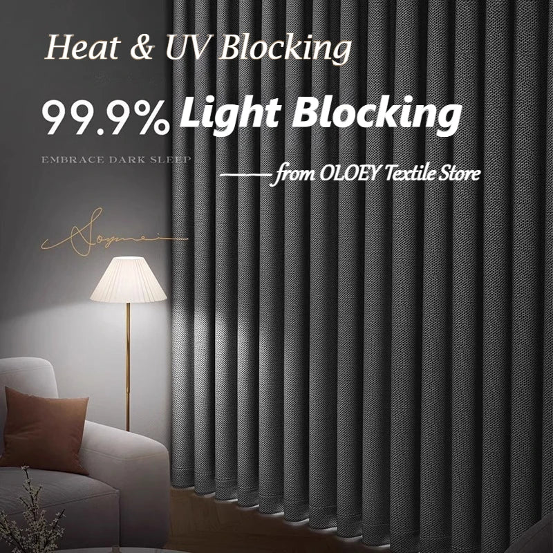Modern Cotton-Linen Blackout Curtains