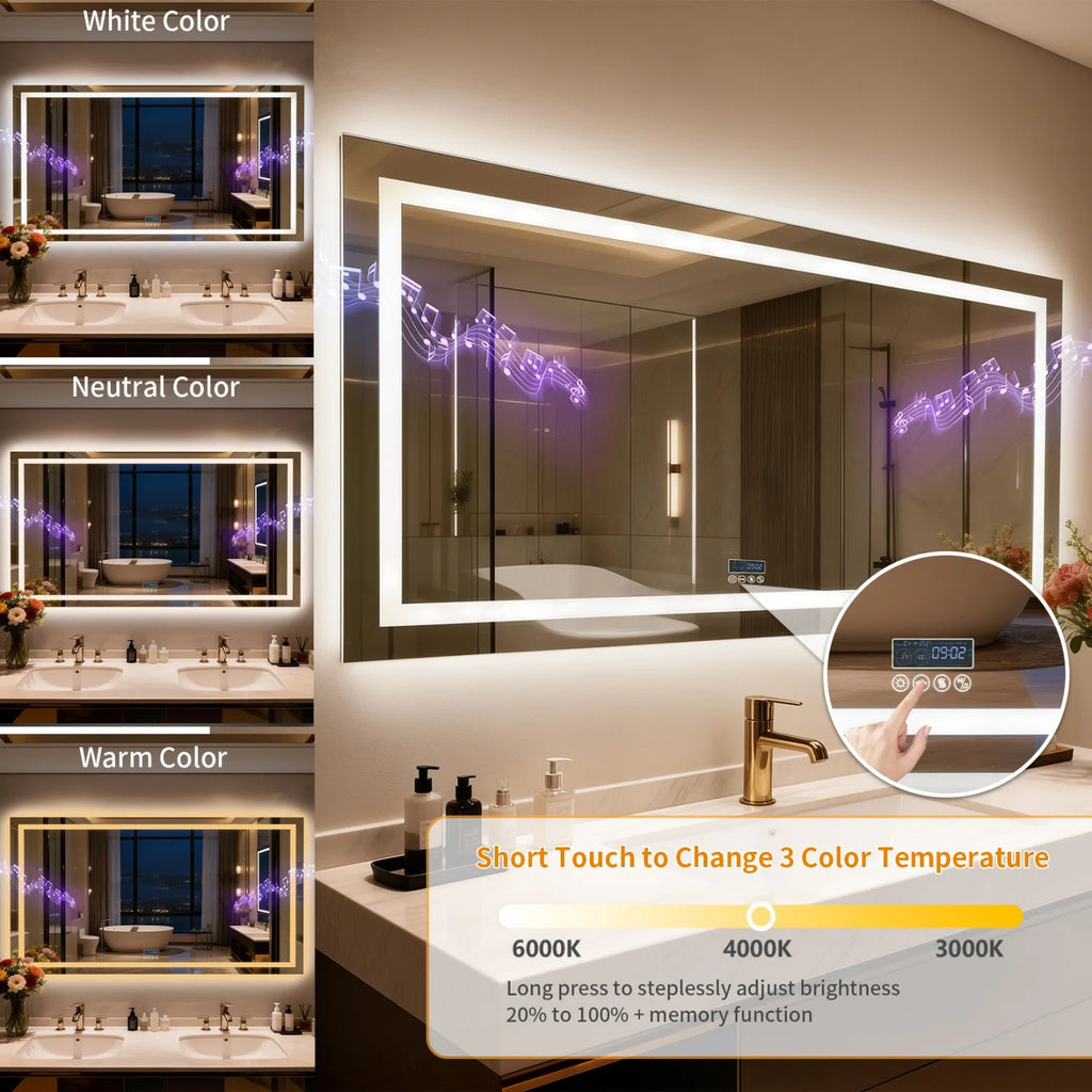 Bluetooth LED Bathroom Mirror