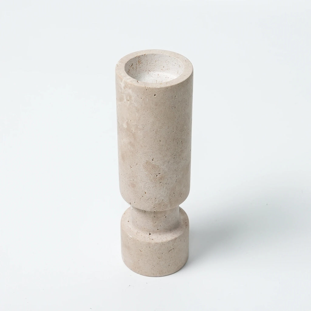 Retro Travertine Candlestick