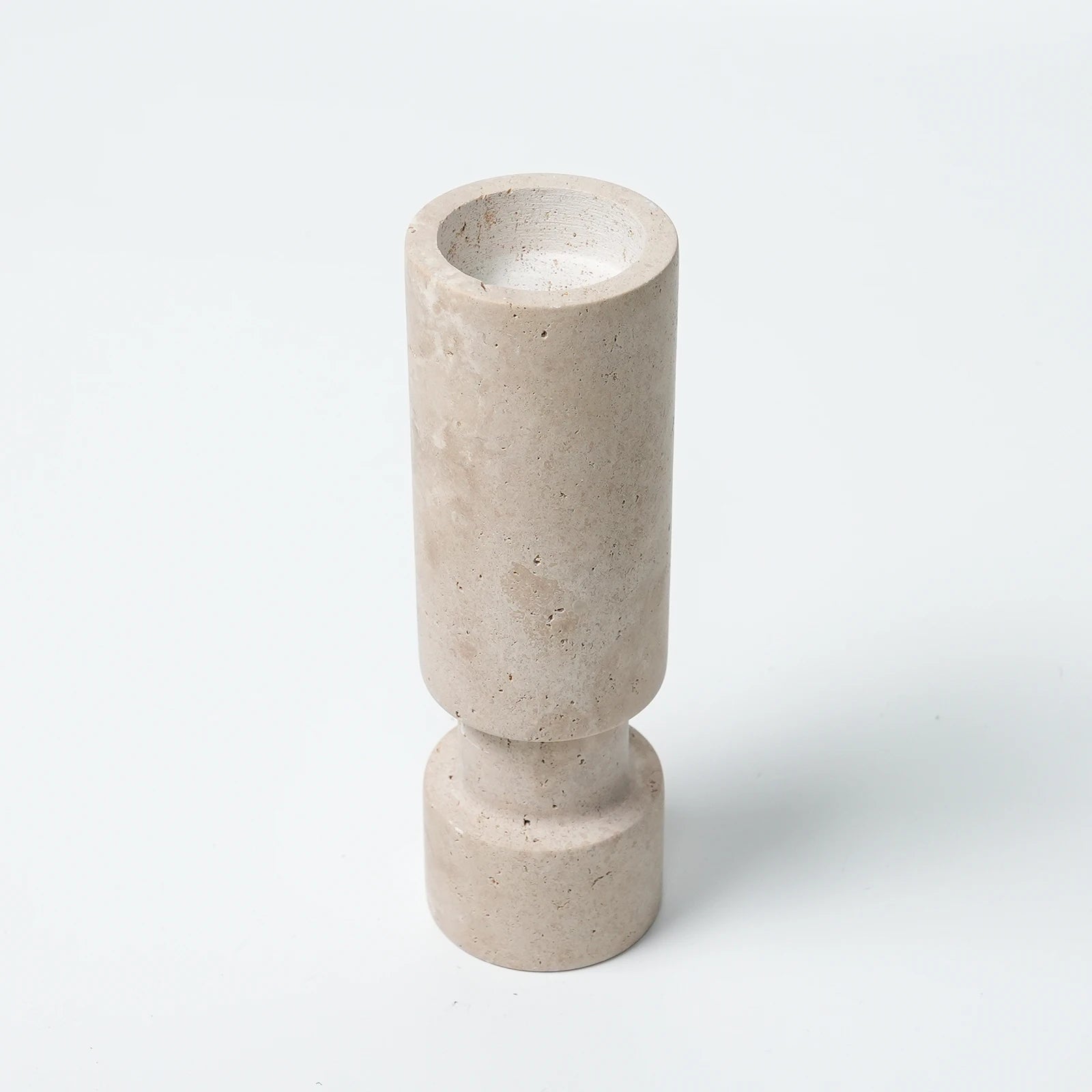 Retro Travertine Candlestick