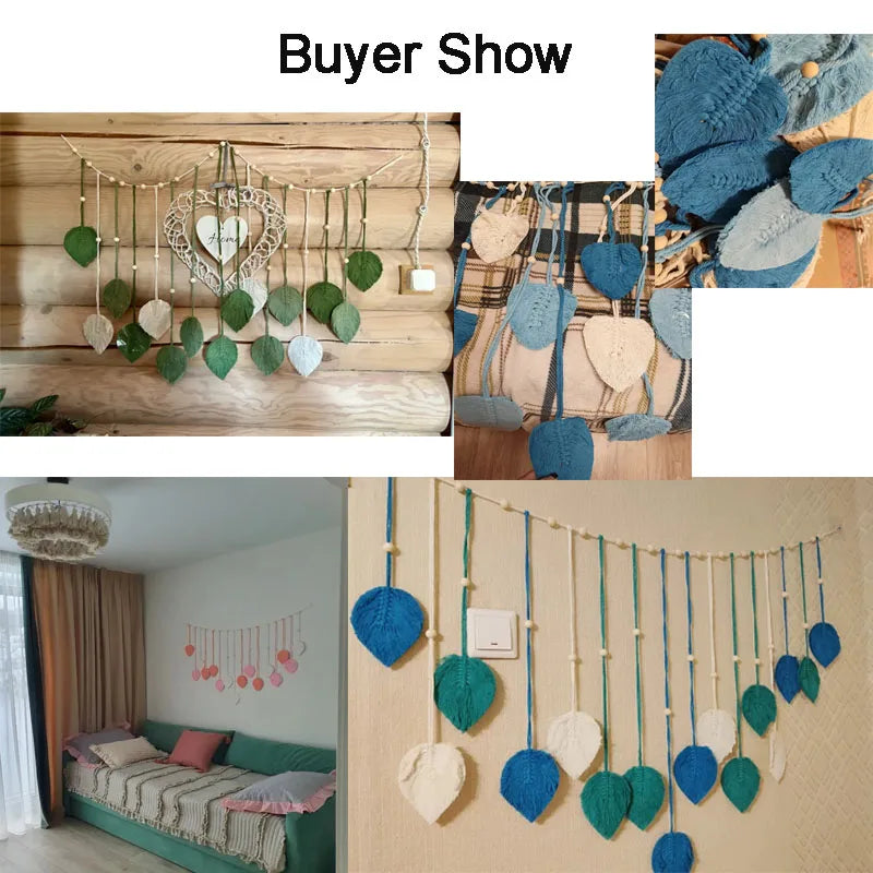 Leaf Tassel Macrame Panel
