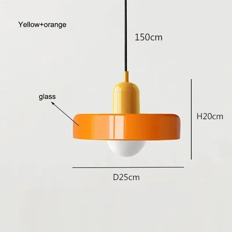 Retro Orange Glass Pendant Light