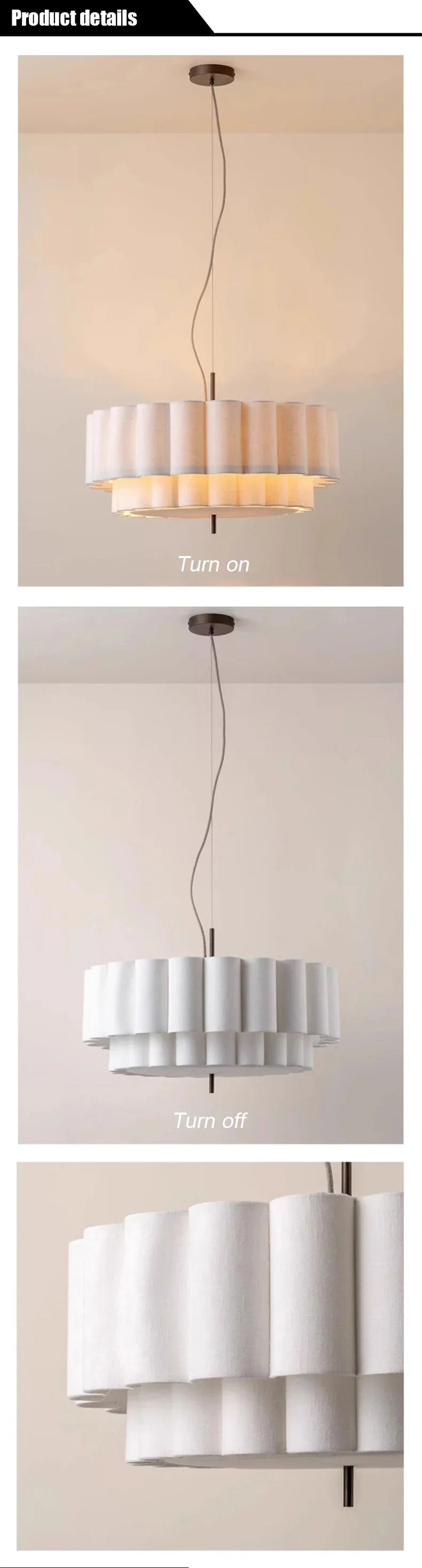 Wabi-Sabi Fabric Pendant Lamp