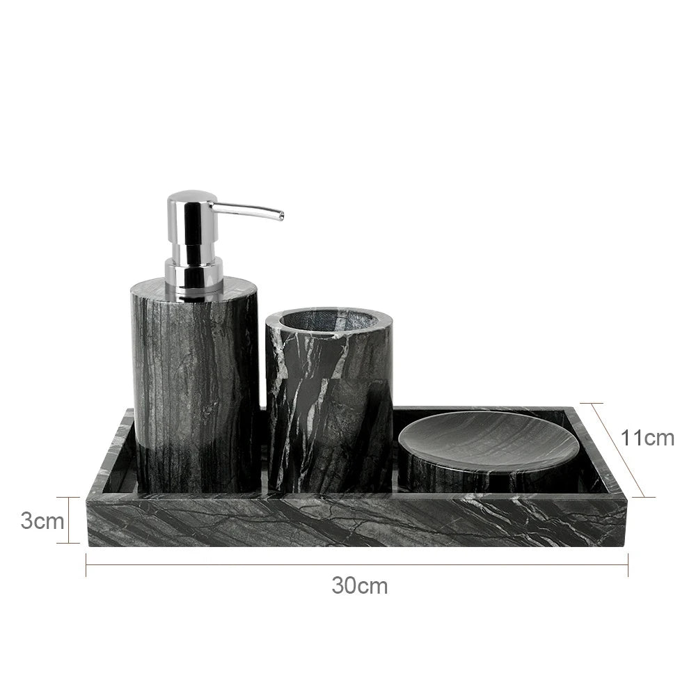 Black Marble Bathroom Set