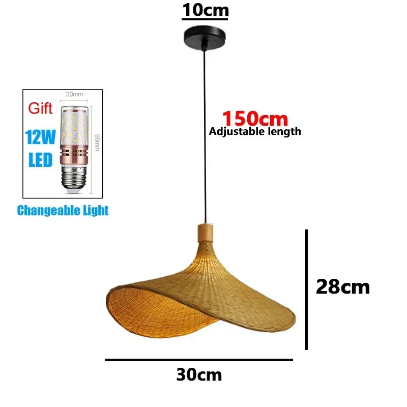 Retro Rattan Pendant Chandelier