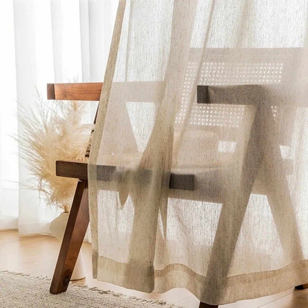 Japanese Linen-Blend Sheer Curtains