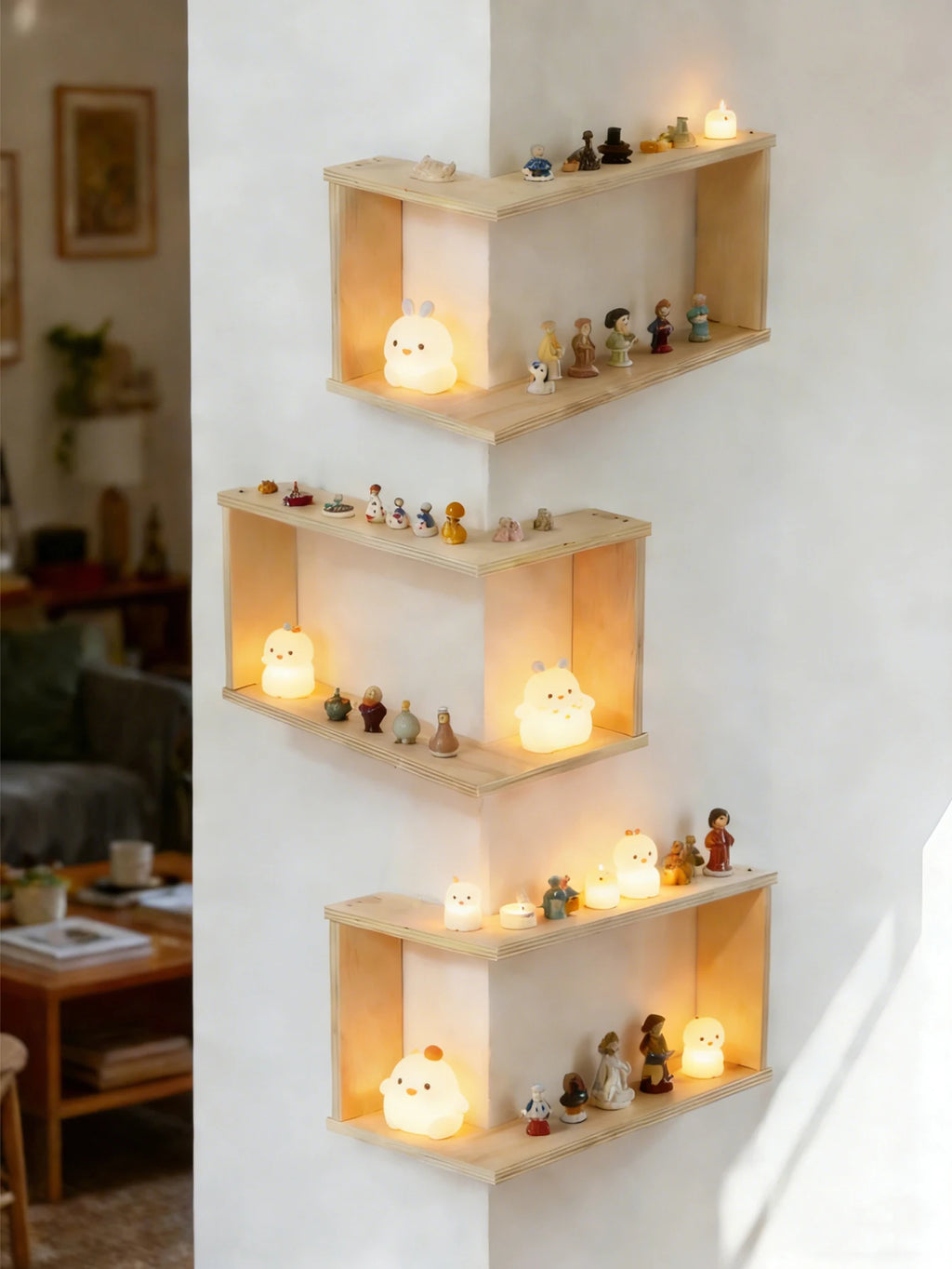 Floating Corner Wall Shelf