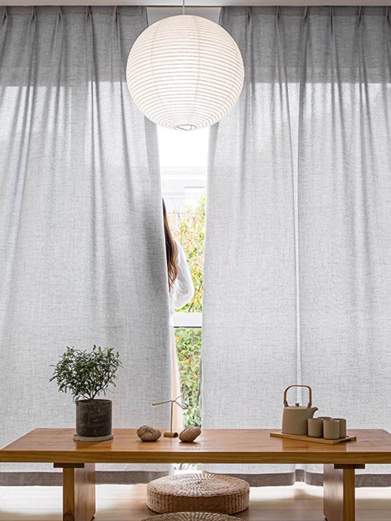 Modern Cotton-Linen Sheer Curtains