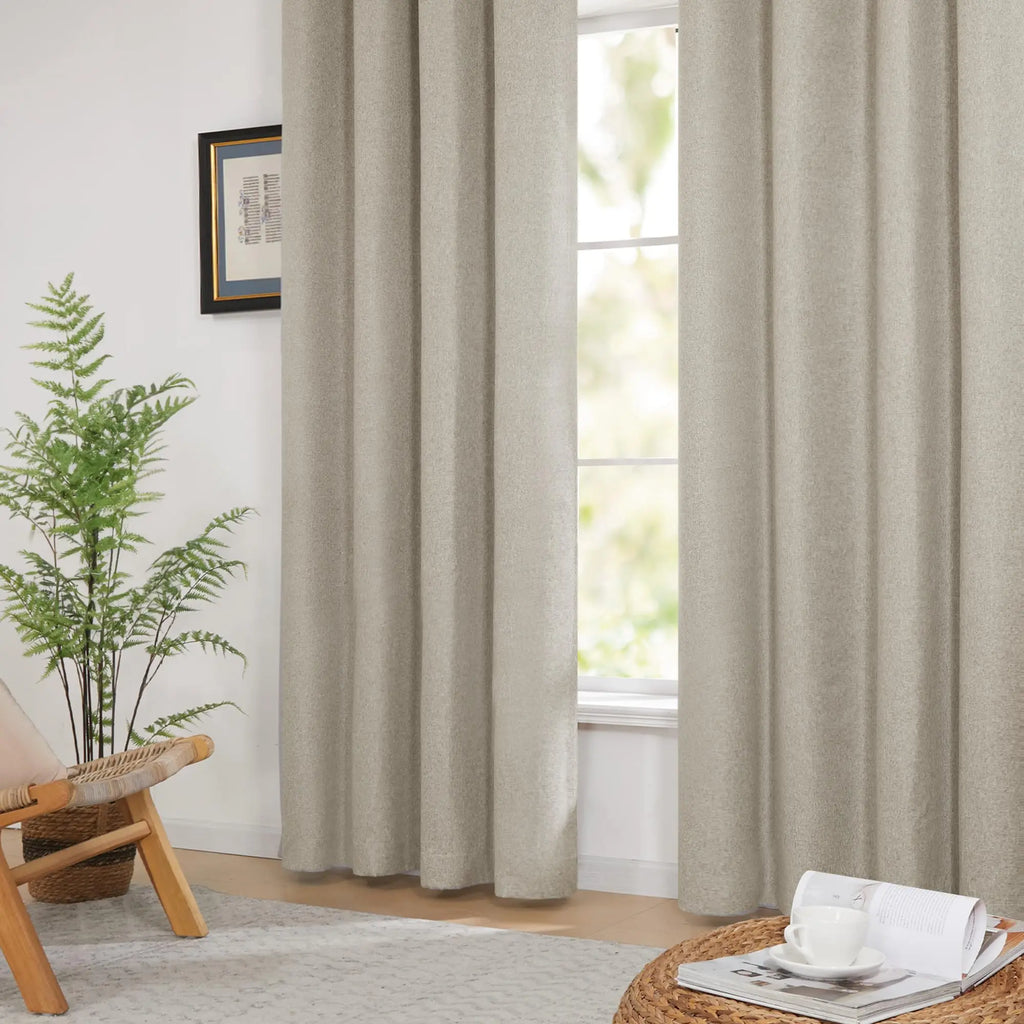 Modern Linen Blackout Curtains, 350cm