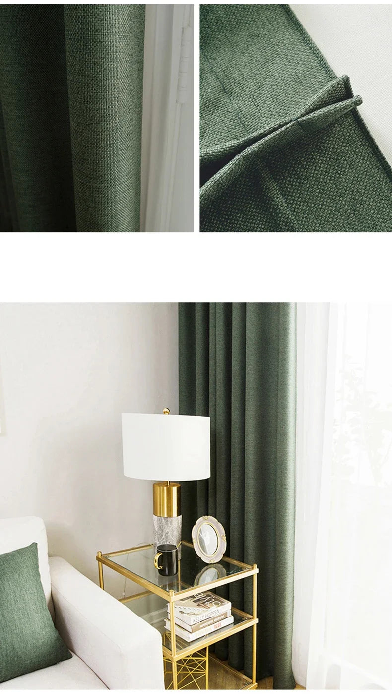 Modern Cotton-Linen Blackout Curtains, 310cm