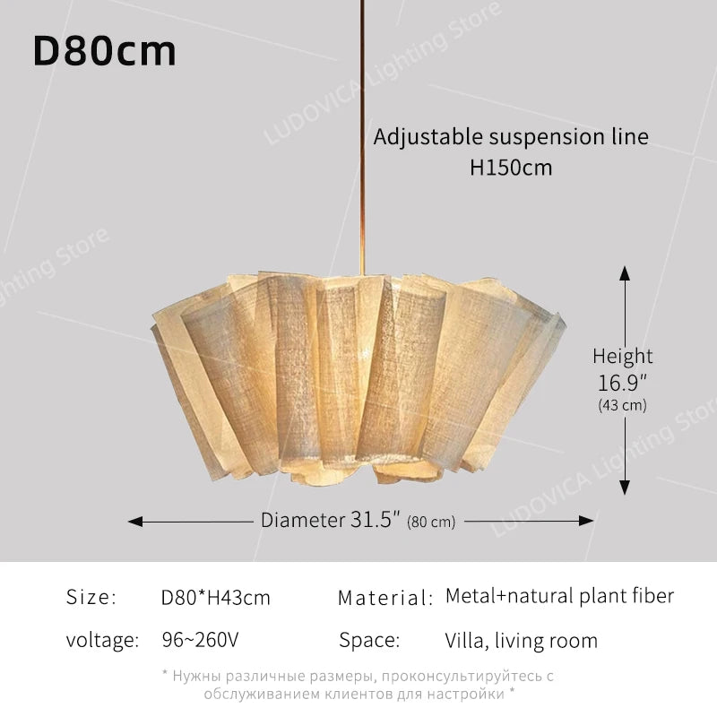 Wabi-Sabi Fabric Pendant Chandelier