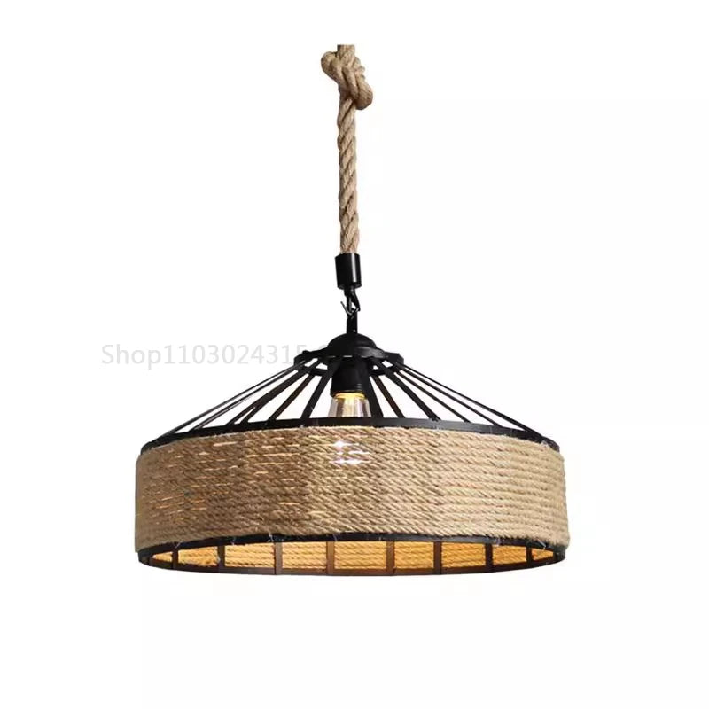 Retro Hemp Rope Pendant Chandelier