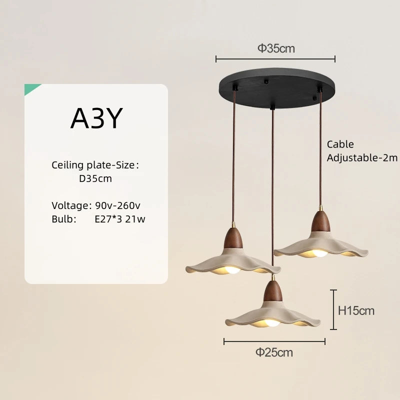 Wabi-Sabi Wood Pendant Chandelier