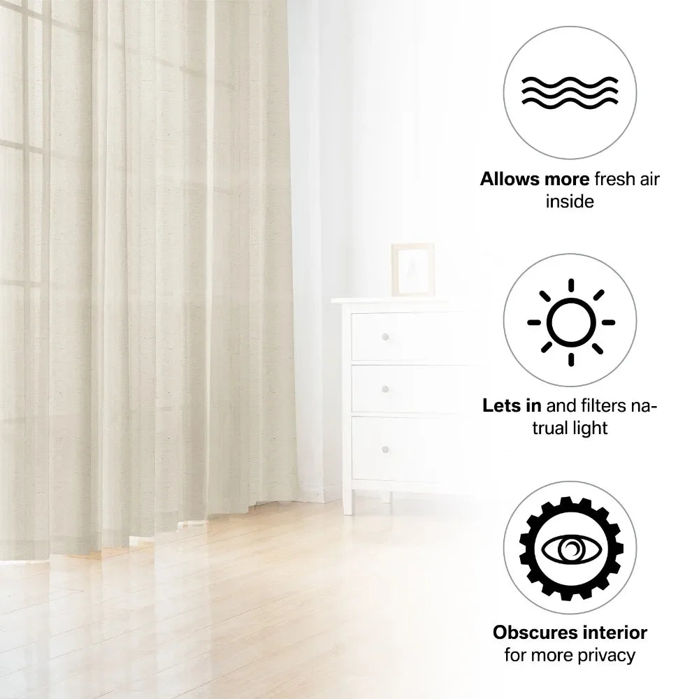 Modern Linen Sheer Curtains