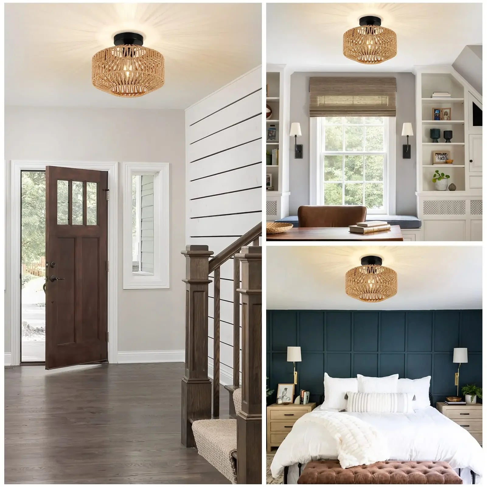 Modern Rattan Pendant Chandelier