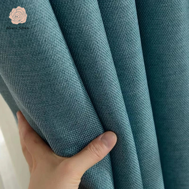 Modern Cotton-Linen Blackout Curtains, 310cm