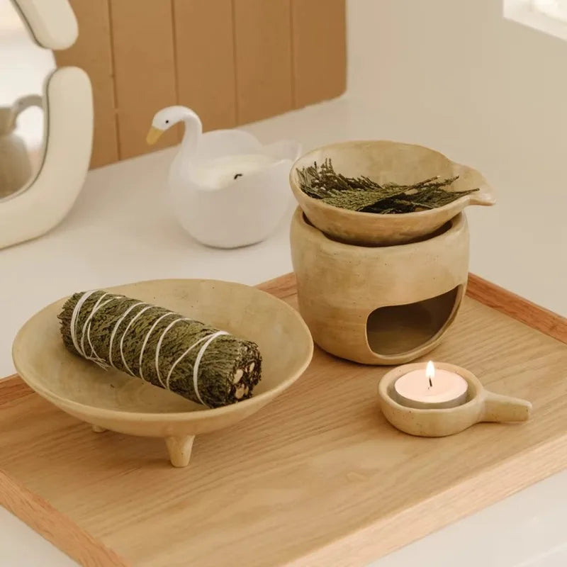 Wabi-Sabi Ceramic Incense Burner