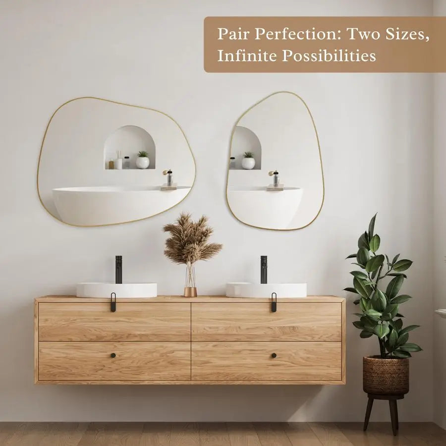Boho Asymmetrical Gold Wall Mirror