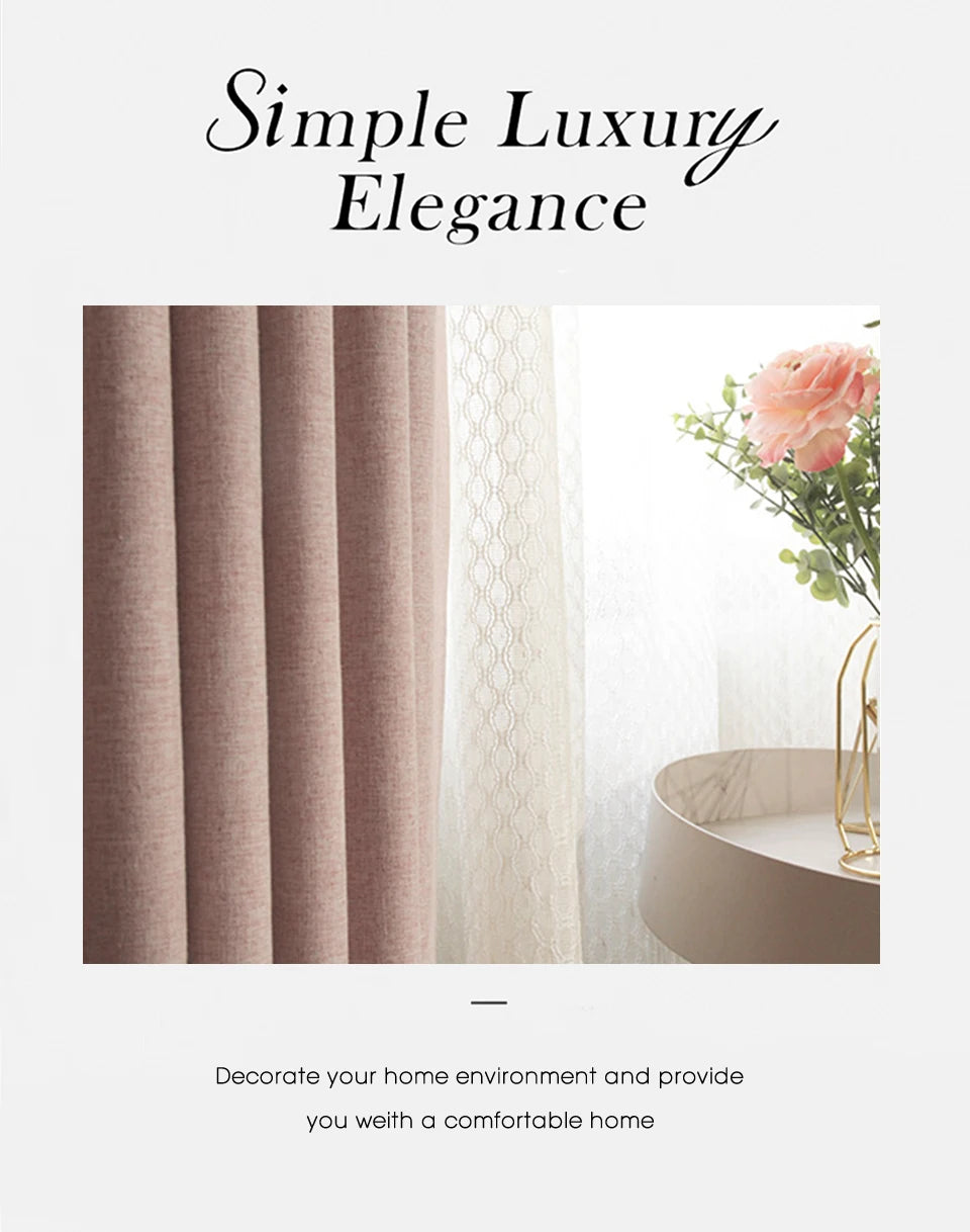 Modern Linen-Blend Blackout Curtains