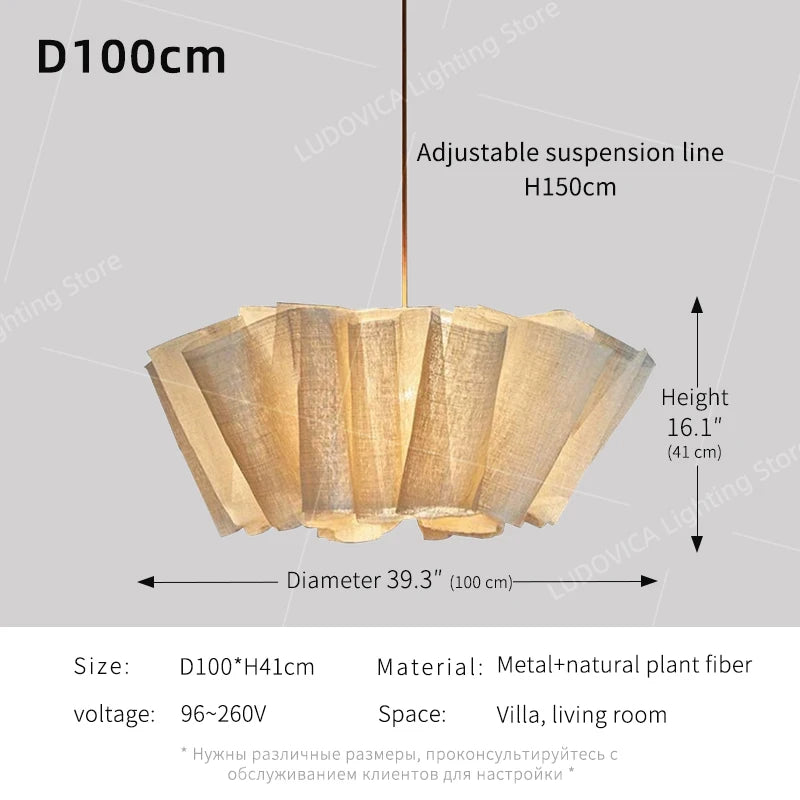 Wabi-Sabi Fabric Pendant Chandelier