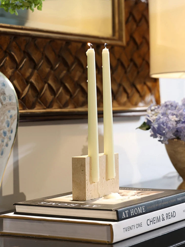 Marble Taper Candle Holder