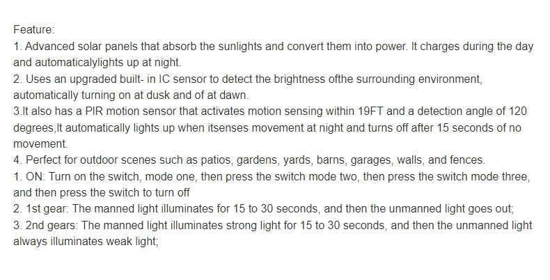 Solar LED Outdoor Wall Light