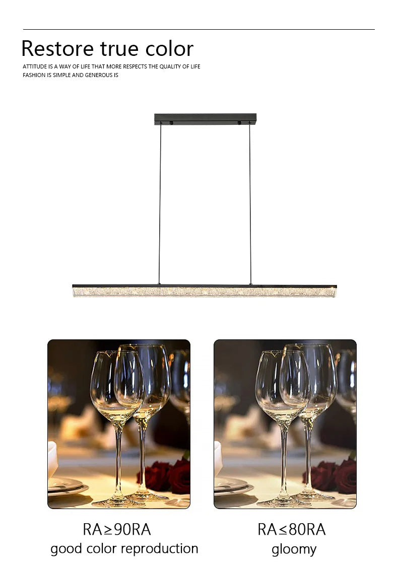 Nordic Glass Linear Pendant Light