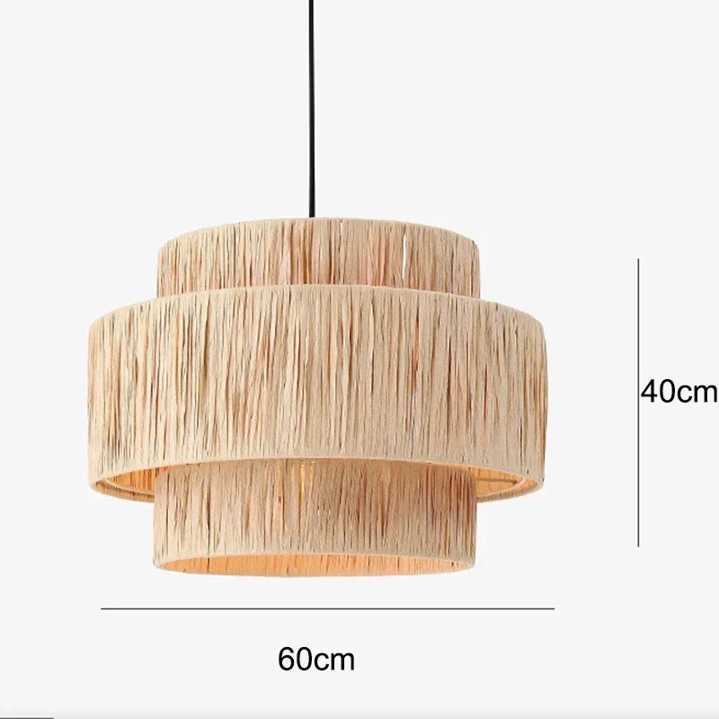 Japanese Rattan Pendant Chandelier