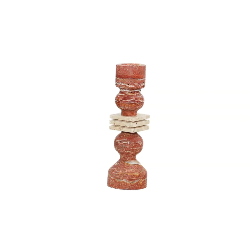 Vintage Travertine Candlestick