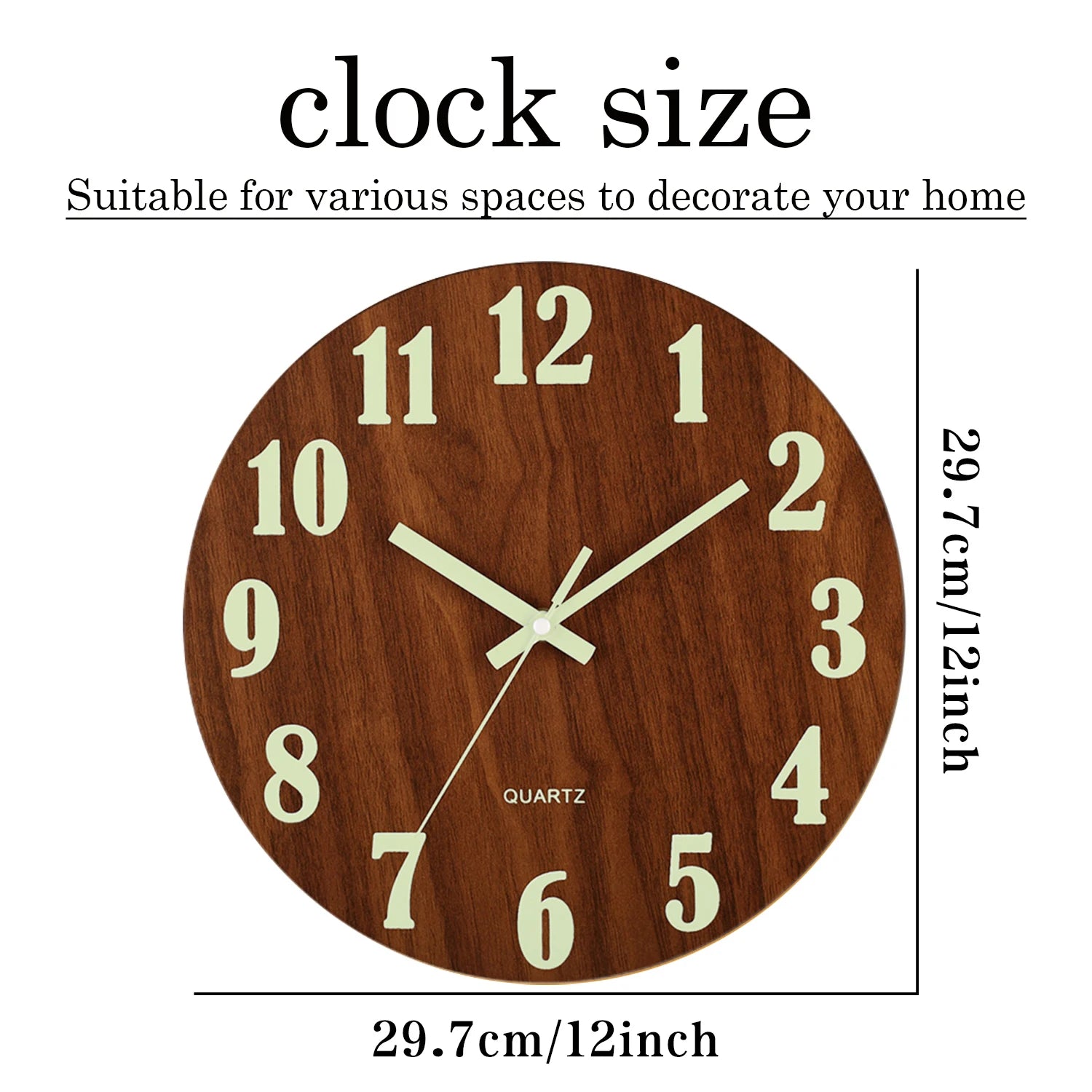 Luminous Wood Wall Clock
