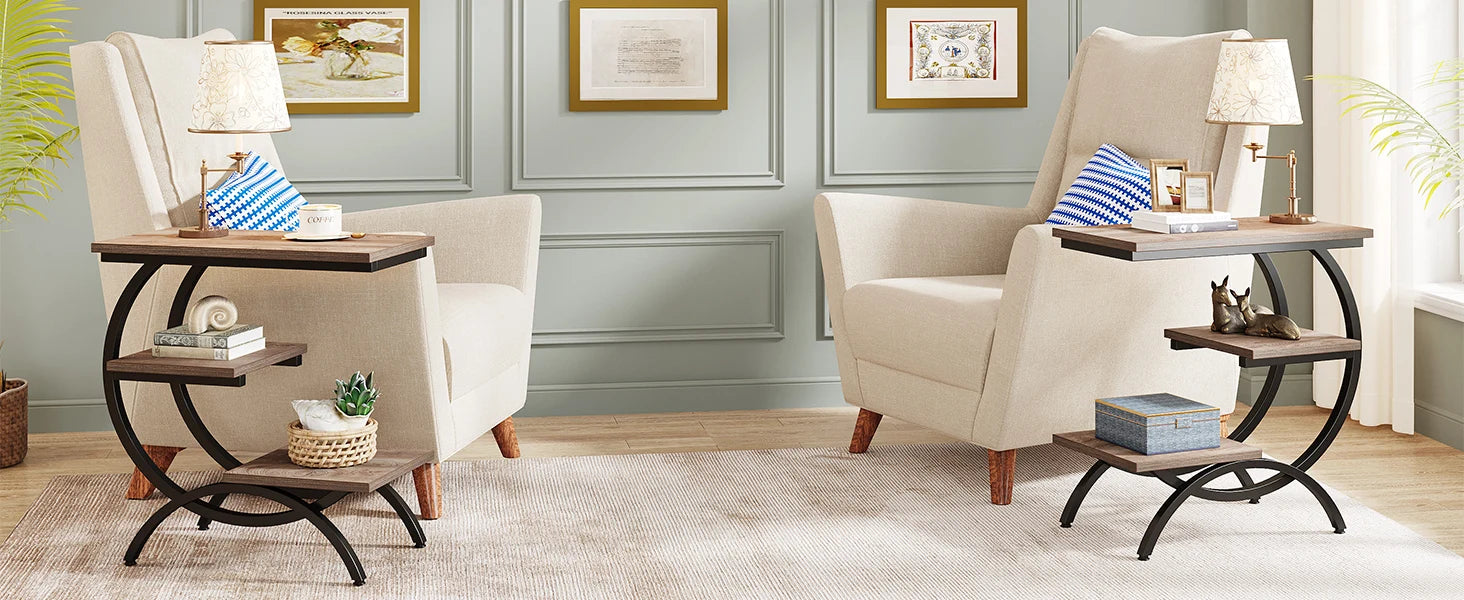 C-Shaped Sofa Side Table
