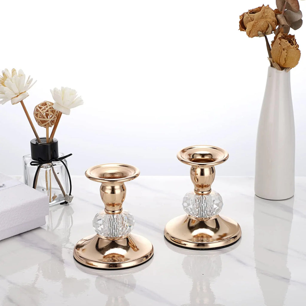 Vintage Crystal Candlestick (2-Piece Set)