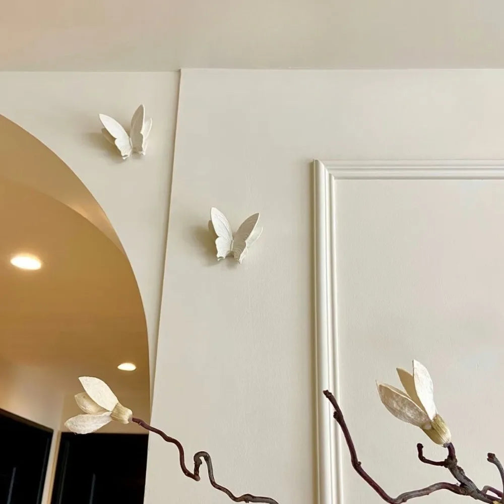 Set of 2 Boho White Butterfly Wall Art