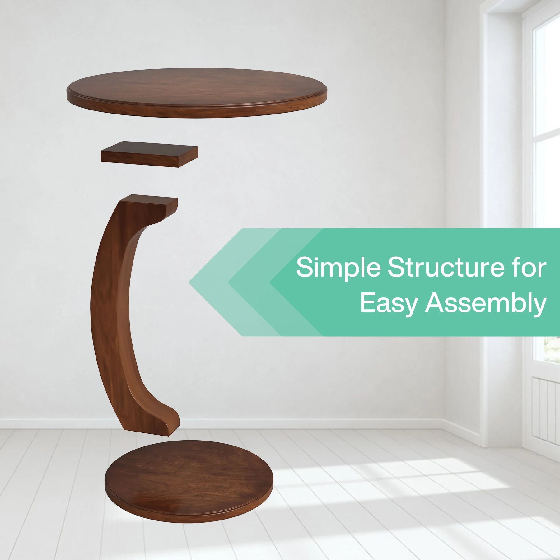 C-Shaped Sofa Side Table