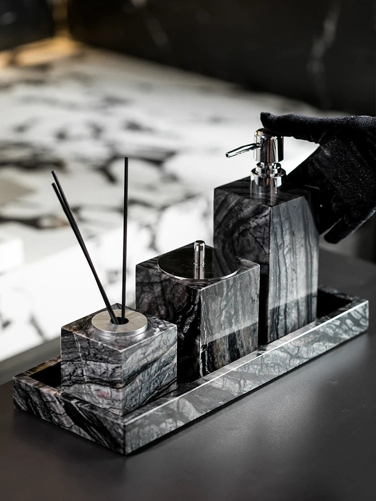 Black Marble Bathroom Set