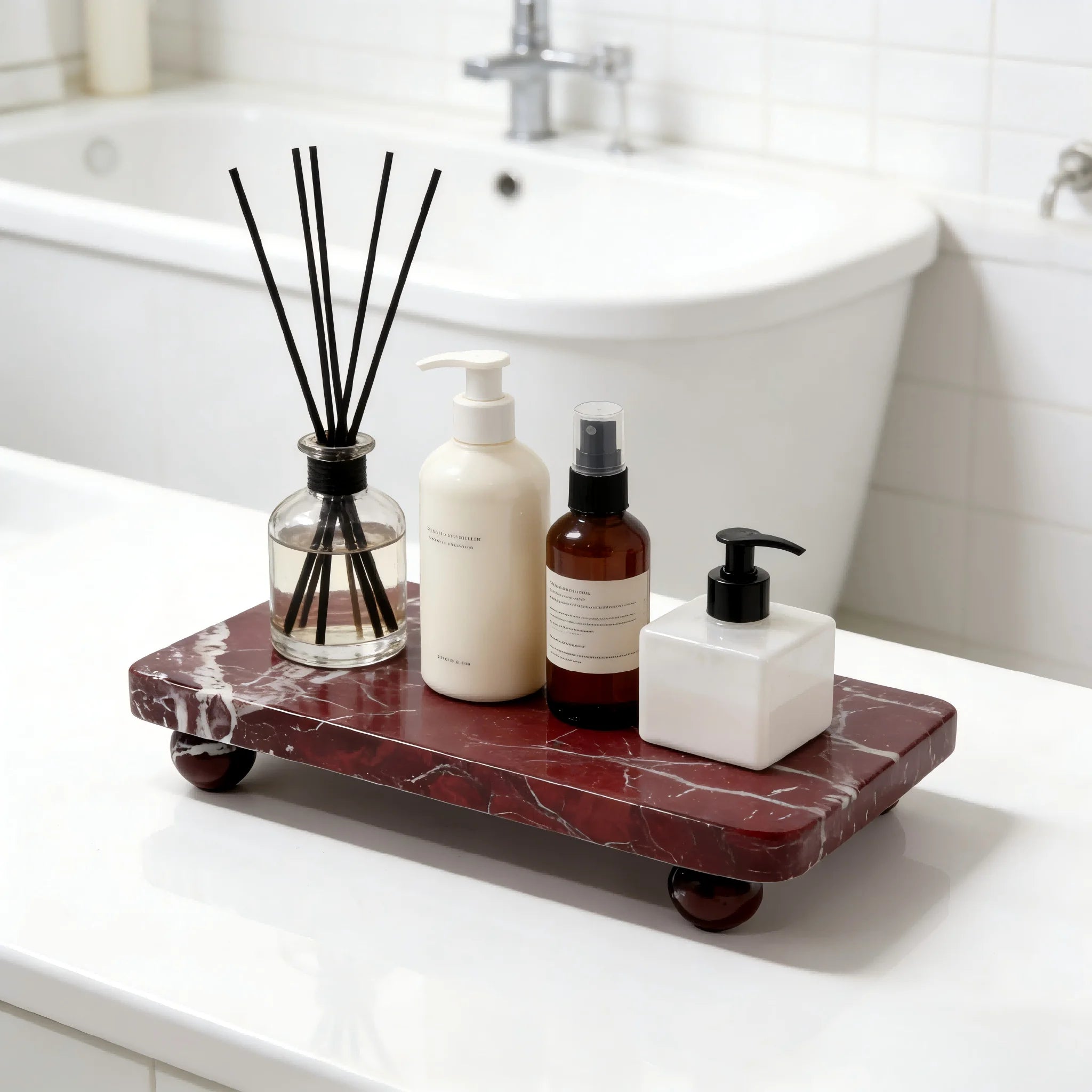 Footed Stone Catchall Tray