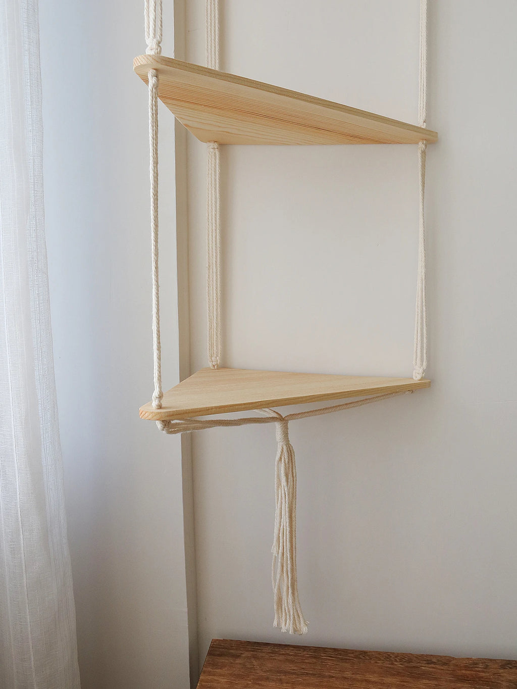 Floating Corner Wall Shelf