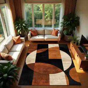 Abstract Washable Area Rug