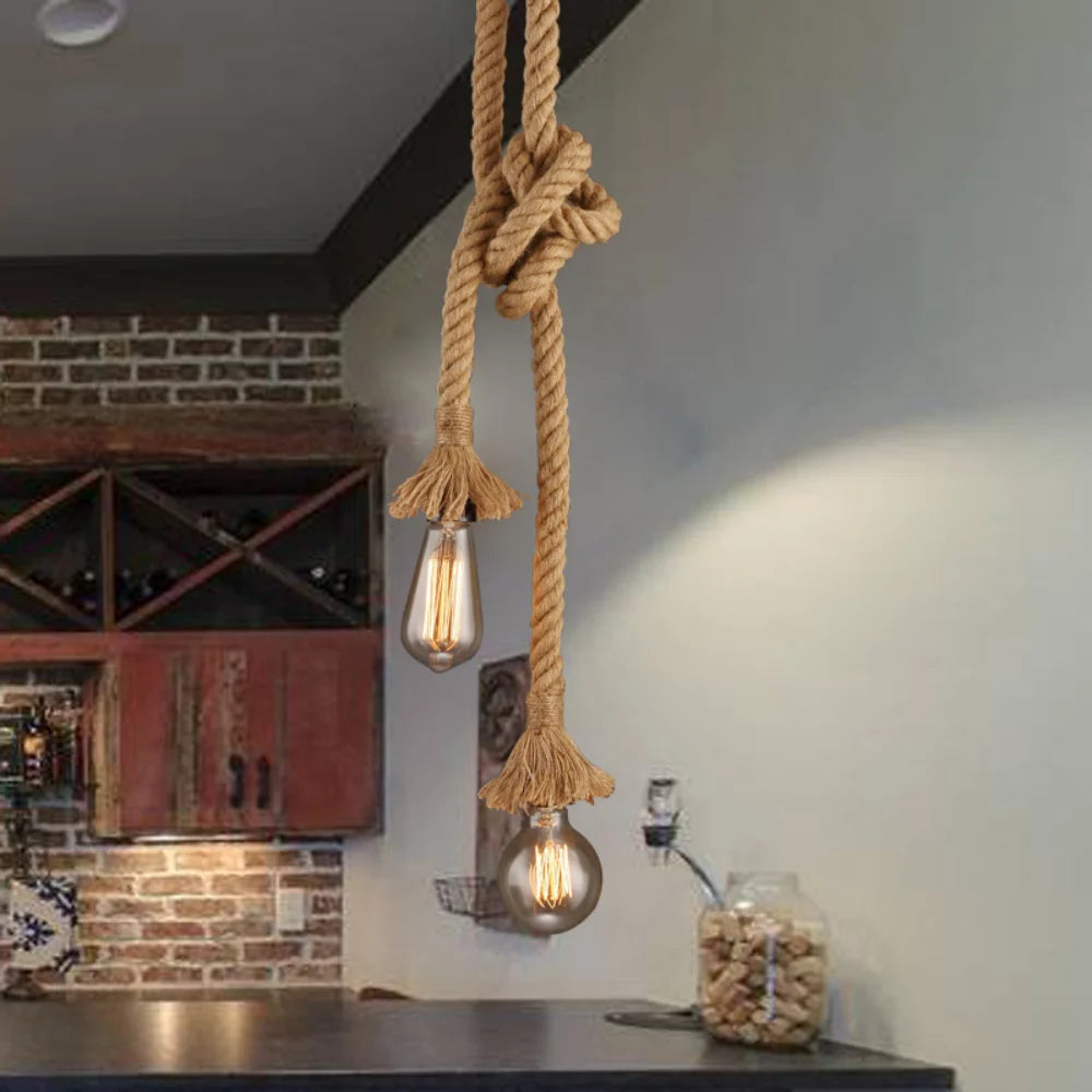 Hemp Rope Industrial Pendant Light